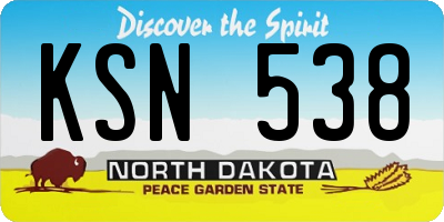 ND license plate KSN538