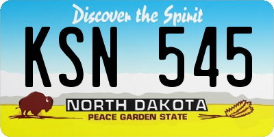ND license plate KSN545
