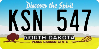 ND license plate KSN547