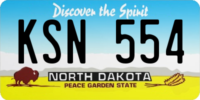 ND license plate KSN554