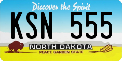 ND license plate KSN555