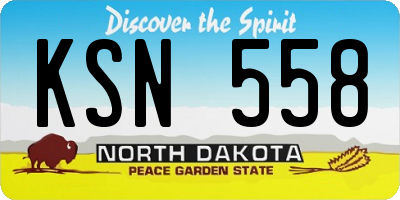 ND license plate KSN558