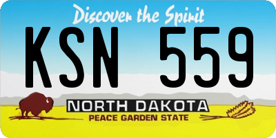 ND license plate KSN559