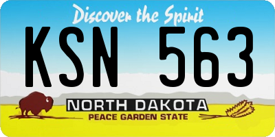 ND license plate KSN563