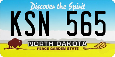 ND license plate KSN565