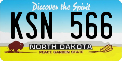 ND license plate KSN566