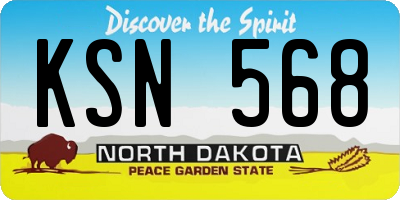 ND license plate KSN568