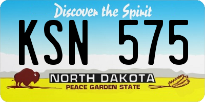 ND license plate KSN575