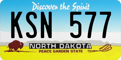 ND license plate KSN577
