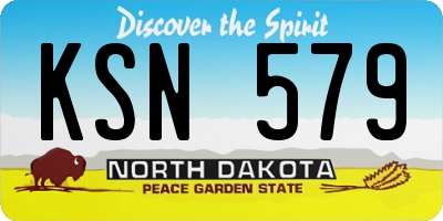 ND license plate KSN579