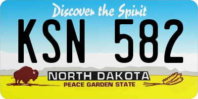 ND license plate KSN582