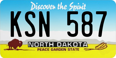 ND license plate KSN587