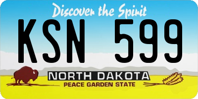ND license plate KSN599