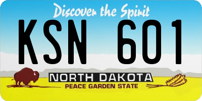 ND license plate KSN601