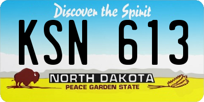 ND license plate KSN613