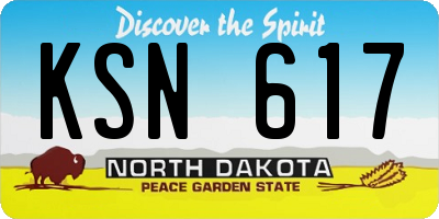 ND license plate KSN617