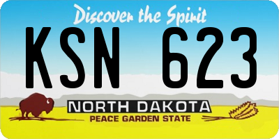 ND license plate KSN623
