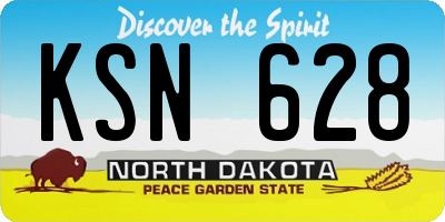 ND license plate KSN628