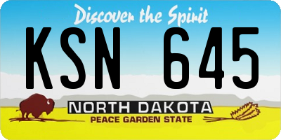 ND license plate KSN645