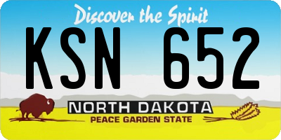 ND license plate KSN652