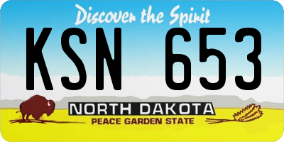 ND license plate KSN653