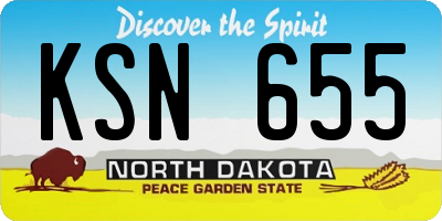 ND license plate KSN655