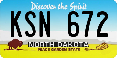 ND license plate KSN672