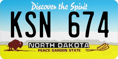 ND license plate KSN674