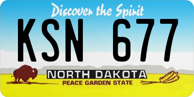 ND license plate KSN677