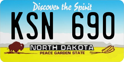 ND license plate KSN690