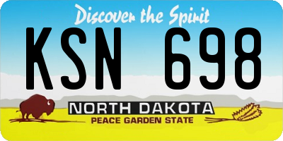 ND license plate KSN698