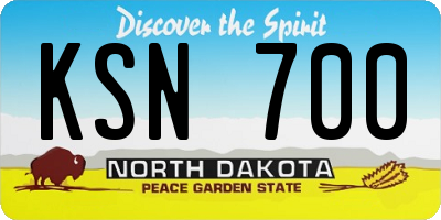 ND license plate KSN700