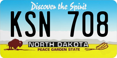 ND license plate KSN708