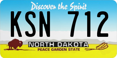 ND license plate KSN712