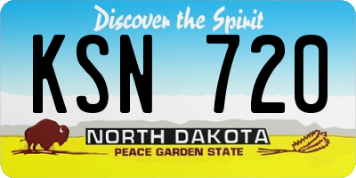ND license plate KSN720