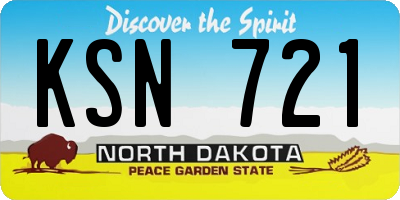 ND license plate KSN721