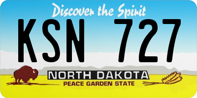 ND license plate KSN727