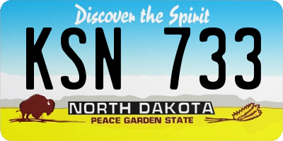 ND license plate KSN733