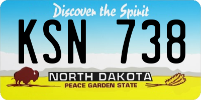 ND license plate KSN738