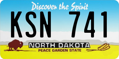 ND license plate KSN741