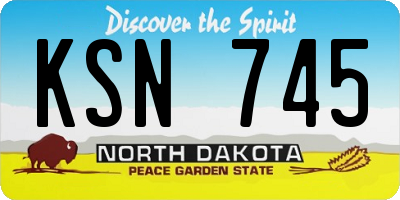 ND license plate KSN745