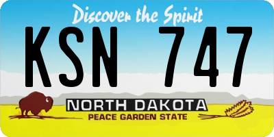 ND license plate KSN747
