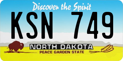 ND license plate KSN749