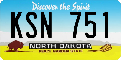 ND license plate KSN751