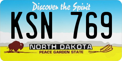 ND license plate KSN769