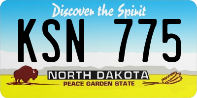 ND license plate KSN775