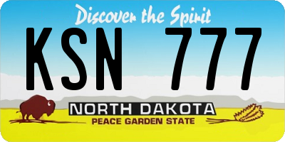 ND license plate KSN777