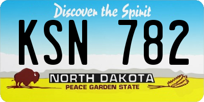 ND license plate KSN782