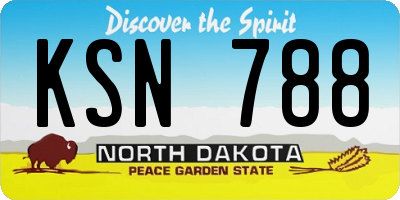 ND license plate KSN788