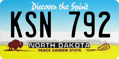ND license plate KSN792